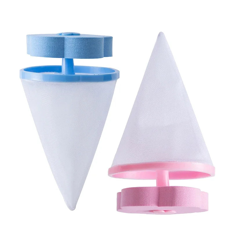 Twee filters, roze en blauw, op een witte achtergrond